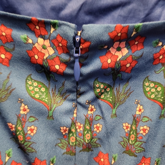 RHODE Mina Draped Floral Print Crepe de Chine Mini Dress - Size M - Picture 9 of 9